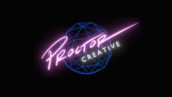 Proctor Creative neon-script logo